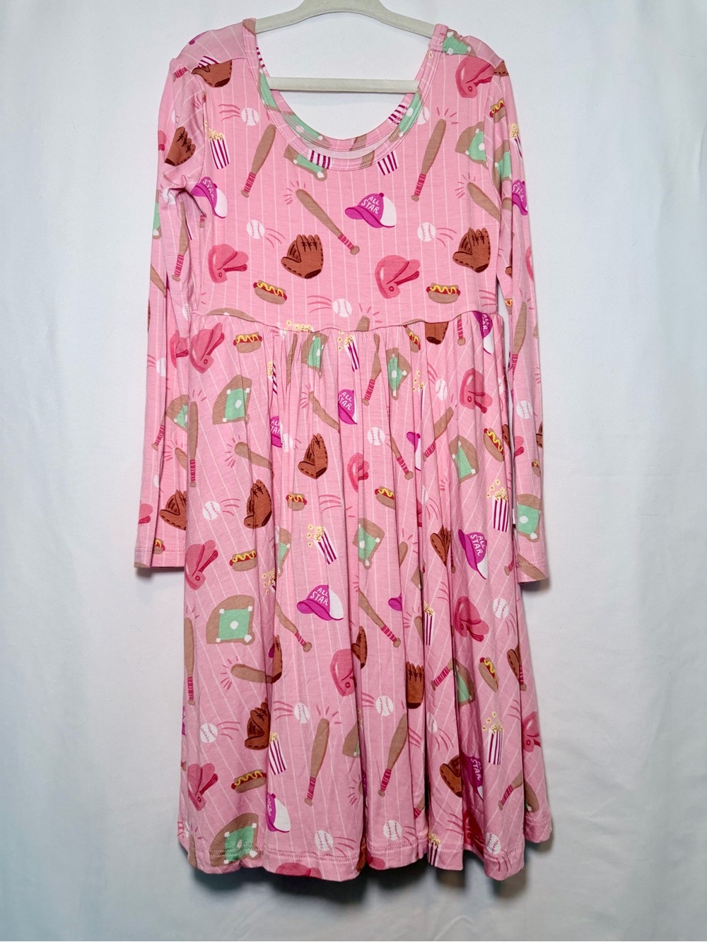 NWT Little Sleepies All Star Baseball Long Sleeve Twirl Dress size 6